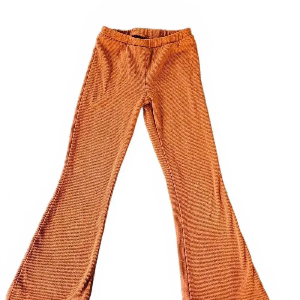 Size 5 Orange Ribbed Girl's Flared Pants
